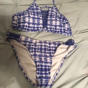 Blue tie dye bikini